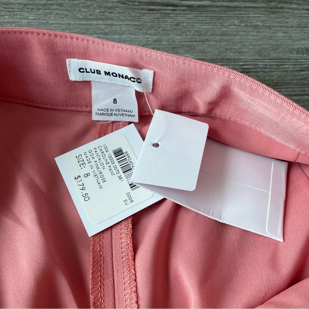 NWT Club Monaco Caroline High Rise Wide Leg Flare Pants Pink 8